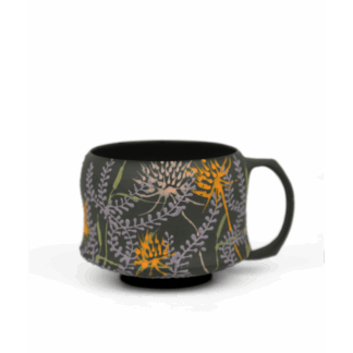 Black Wildflower Mug