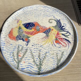 Tropical koi fish on a sunny day