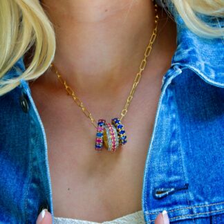 Gemstone Disk Necklace